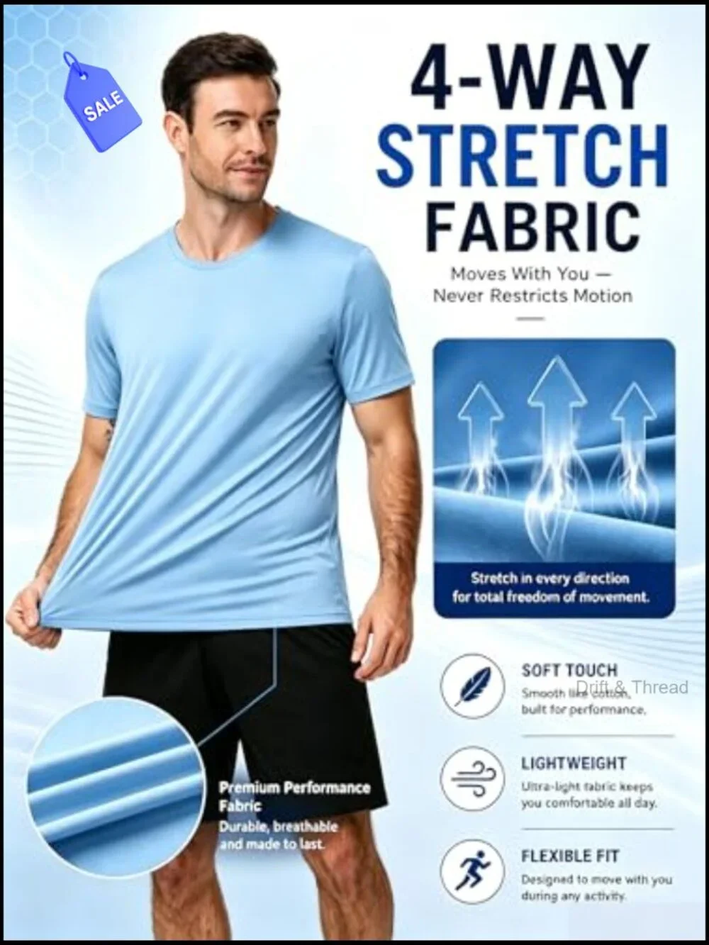 UPF 50+ Sun Protection T-Shirts 5 Pack Fast Dry Rash Guard Workout Running